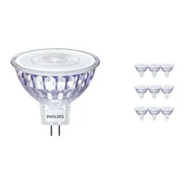 Voordeelpak 10x Philips LED Spot LV Value GU5.3 MR16 5.5W 827 60D (MASTER) | Zeer Warm Wit - Dimbaar - Vervangt 35W Gratis Retour