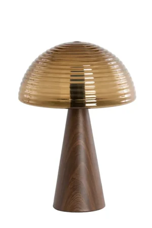 Seizoensaanbieding Vintage bruine glazen tafellamp Light & Living Mueda