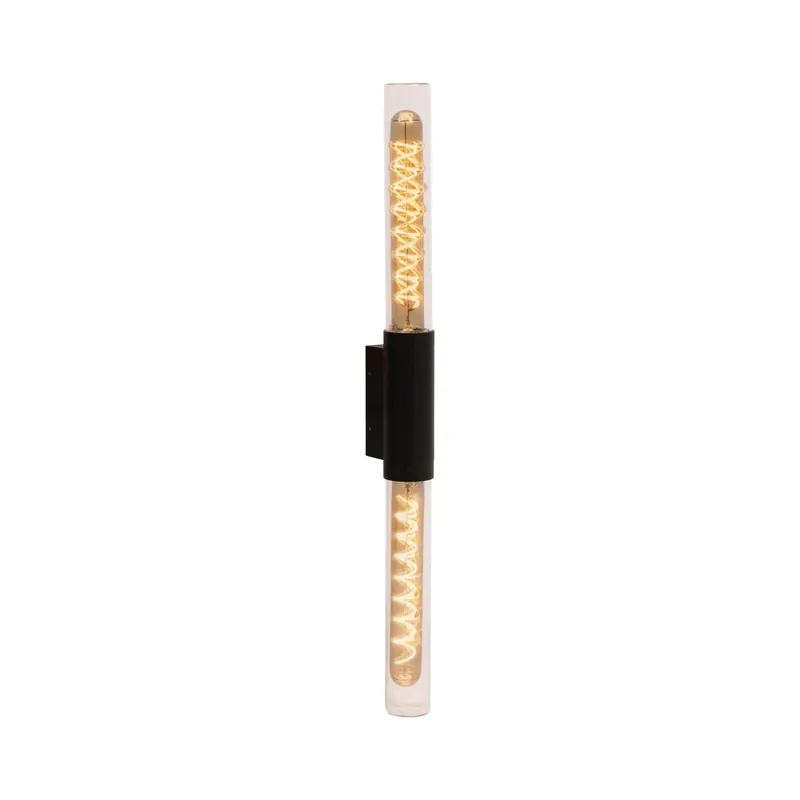 Lucide PILAR – Wandlamp Binnen/Buiten – 2xE27 – IP54 – Zwart | Essential Finale Uitverkoop
