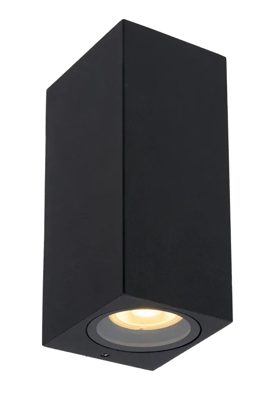 Lucide ZARO – Wandspot / Wandlamp Binnen/Buiten – 2xGU10 – IP44 – Zwart Tijdelijk Beschikbaar