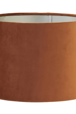 Retro oranje lampenkap met zilver Light & Living Velours Op = Op