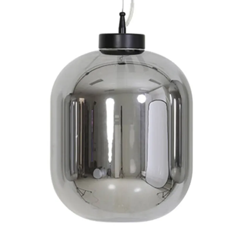 Retro zilveren hanglamp rookglas Light & Living Julia Beperkt Aanbod