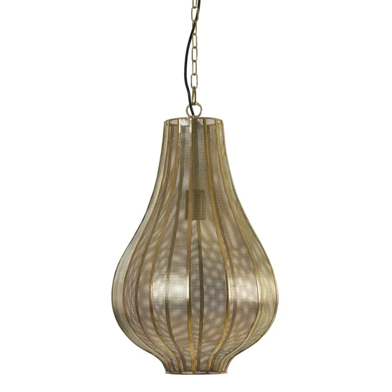 Goudkleurige metalen hanglamp Light & Living Micha Uitverkoop