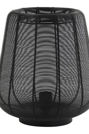 Rustieke zwarte tafellamp fijnmazig Light & Living Adeta Premium
