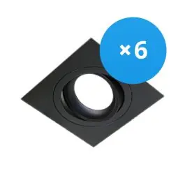 Bestseller Voordeelpak 6x Noxion Inbouw Spot Boxi MR16 Kantelbaar Zwart | Zaagmaat 80mm - GU10 Fitting
