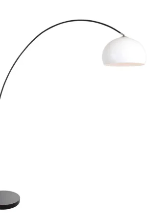 Bestseller Booglamp Solva 3906ZW met een wit kunststof lampenkap