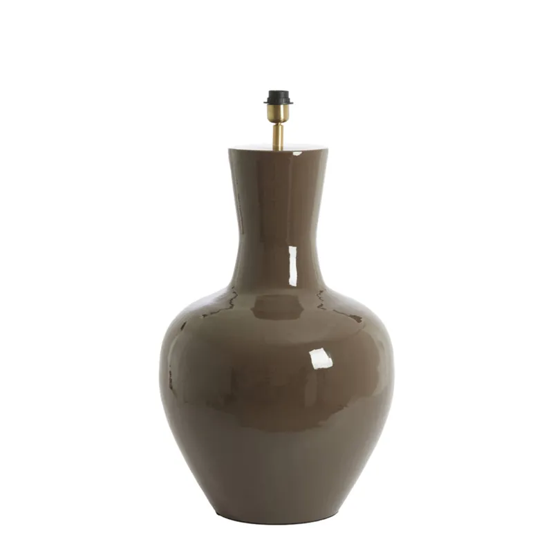 Seizoensaanbieding Tafellamp lampvoet glanzend donkerbruin warme sfeer Light & Living Nana