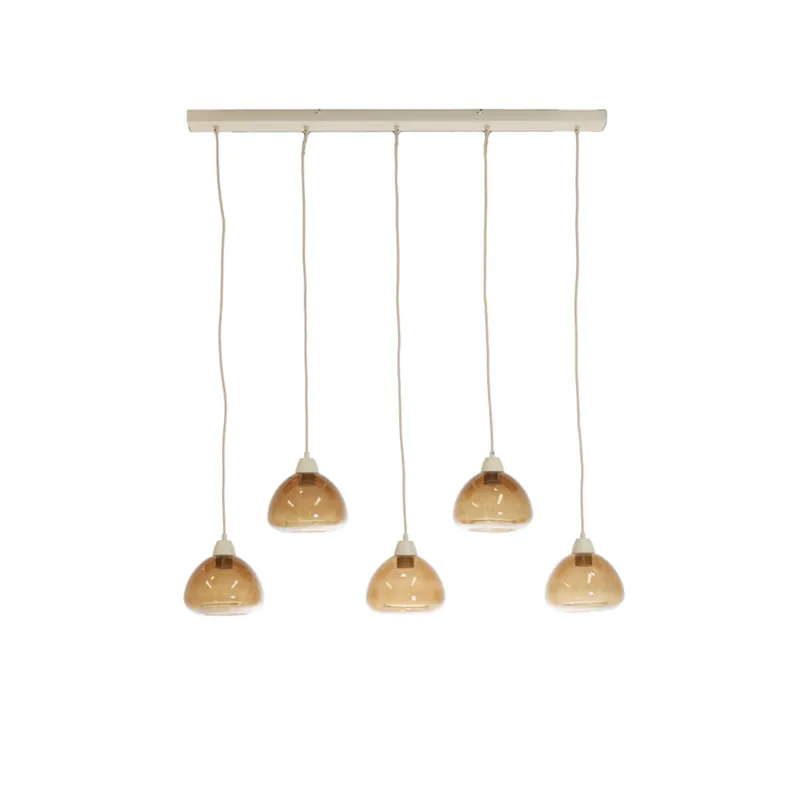 Flitsaanbieding Goudkleurige metalen hanglamp met glas Light & Living Bisho