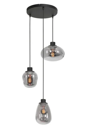 Moderne glazen zwarte metalen hanglamp Steinhauer Reflexion Finale Uitverkoop