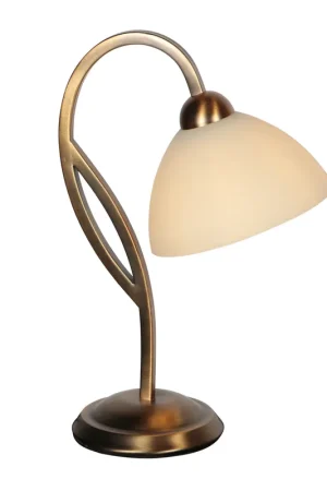 Dagaanbieding Bronzen tafellamp met marmercrème glazen kap Steinhauer Anthea