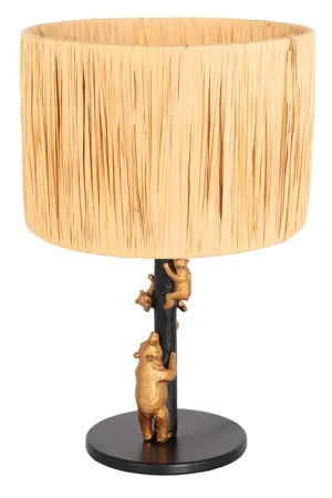 Gereduceerde Prijs Zwarte tafellamp met dierendetails Anne Light & Home Animaux