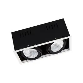 Ledvance LED Spot Vierkant Multi Kantelbaar Zwart-Wit 2x30W 5400lm 38D - 830 Warm Wit | Zaagmaat 320x160mm Finale Uitverkoop