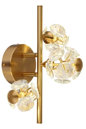 Populair Wandlamp met gouden frame en kristallen Virina