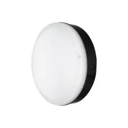 Express Levering Ledvance LED Bulkhead Surface 300 Zwart 15W 1400lm - 840 Koel Wit | 300mm - IP65 - Bewegings- en lichtsensor - 3 uur Noodverlichting