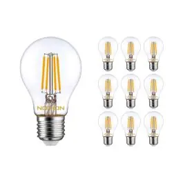 Laatste Kans Voordeelpak 10x Noxion Lucent LED E27 Peer Filament Helder 4.5W 470lm - 822-827 Dim To Warm | Dimbaar - Vervangt 40W