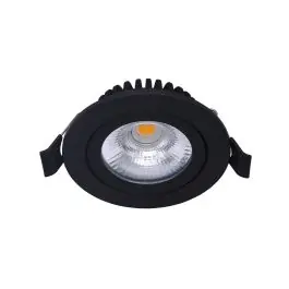 Noxion LED Kantelbaar Slim Spot Zwart Rond 6W 350lm 60D - 920-930 Dim To Warm | 85mm - IP54 - Dimbaar - Beste Kleurweergave Op = Op