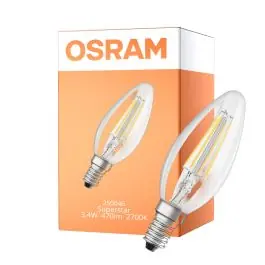 Alleen Vandaag Osram LED Superstar E14 Kaars Filament Helder 3.4W 470lm - 927 Zeer Warm Wit | Beste Kleurweergave - Dimbaar - Vervangt 40W