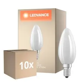 Weekendaanbieding Voordeelpak 10x Ledvance Classic LED E14 Kaars Filament Mat 4.8W 470lm - 827 Zeer Warm Wit | Dimbaar - Vervangt 40W