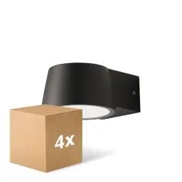 Voordeelpak 4x D'Lite Wandlamp Lira Zwart 7W 600lm 830 Warm Wit | IP54 Betrouwbaar