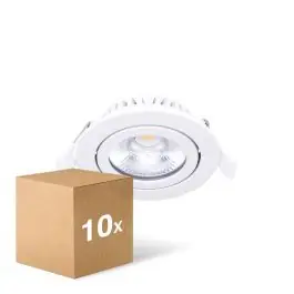 Premium Voordeelpak 10x Noxion LED Kantelbaar Slim Spot Wit Rond 6W 520lm 60D - 927 Zeer Warm Wit | 85mm - IP54 - Dimbaar - Beste Kleurweergave