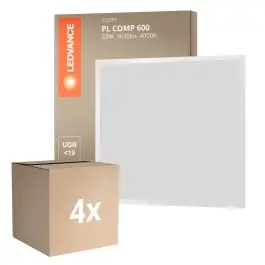 Voordeelpak 4x Ledvance LED Paneel Compact Aluminium Wit 33W 3630lm - 840 Koel Wit | 60x60cm - UGR < 19 Snelle Levering