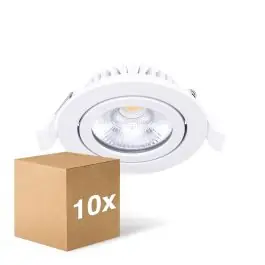 Aanbieding Voordeelpak 10x Noxion LED Kantelbaar Slim Spot Wit Rond 6W 350lm 60D - 920-930 Dim To Warm | 85mm - IP54 - Dimbaar - Beste Kleurweergave