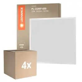 Voordeelpak 4x Ledvance LED Paneel Compact Aluminium Wit 33W 3630lm - 830 Warm Wit | 60x60cm Premium