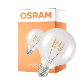 Osram Vintage 1906 LED E27 Globe Filament Helder Slim 4.8W 470lm - 827 Zeer Warm Wit | Dimbaar - Vervangt 40W Shop Nu
