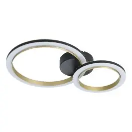 Eglo Plafondlamp Calliera Staal Zwart, Messing 12W 1500lm - 830 Warm Wit | Dimbaar Seizoensaanbieding