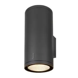 Betaalbaar SLV Enola Up/Down Wandlamp Aluminium Grijs Rond 55W 6000lm - 930-940 CCT | Buitenverlichting - IP65 - Beste Kleurweergave