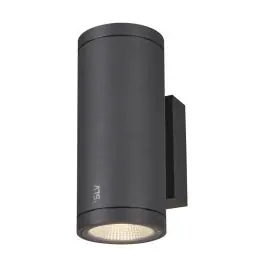 Beste Prijs SLV Enola Up/Down Wandlamp Aluminium Grijs Rond 20W 1900lm - 940 Koel Wit | Buitenverlichting - IP65 - Beste Kleurweergave