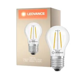 Ledvance Classic LED E27 Peer Filament Helder 1.8W 250lm - 827 Zeer Warm Wit | Vervangt 25W Meest Verkocht