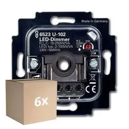 Voordeelpak 6x Busch-Jaeger 6523U-102 LED Dimmer 6512-0-0334 2-100W 50/60Hz (Basiselement) Weekendaanbieding