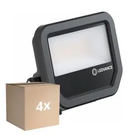 Snelle Levering Voordeelpak 4x Ledvance LED Floodlight Aluminium Zwart 17W 2400lm 100D - 840 Koel Wit | IP66 - Symmetrisch