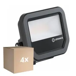 Voordeelpak 4x Ledvance LED Floodlight Aluminium Zwart 8W 1200lm 100D - 840 Koel Wit | IP66 - Symmetrisch Beperkte Voorraad