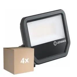Gratis Verzending Voordeelpak 4x Ledvance LED Floodlight Aluminium Zwart 41W 6000lm 100D - 865 Daglicht | IP66 - Symmetrisch