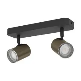 Merkproduct Eglo Plafondlamp Consuma 1 Staal Brons Zwart | IP44 - Geschikt voor 2x GU10