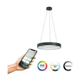 Eglo Hanglamp Marghera-Z Staal Zwart 27.5W 3150lm - 827-865 Afstembaar Wit + RGB | IP20 - Zigbee Dimbaar Alleen Vandaag