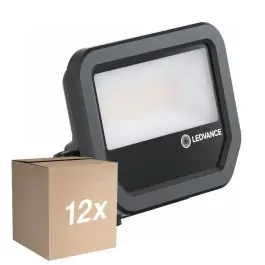 Voordeelpak 12x Ledvance LED Floodlight Aluminium Zwart 17W 2400lm 100D - 865 Daglicht | IP66 - Symmetrisch Finale Uitverkoop
