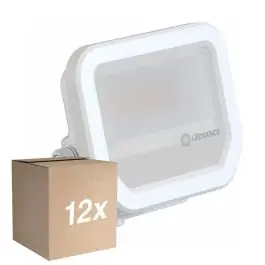 Voordeelpak 12x Ledvance LED Floodlight Aluminium Wit 8W 1100lm 100D - 830 Warm Wit | IP66 - Symmetrisch Express Levering