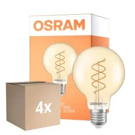 Voordeelpak 4x Osram Vintage 1906 LED E27 Globe Filament Twist Goud 8W 806lm - 922 Zeer Warm Wit | Beste Kleurweergave - Dimbaar - Vervangt 60W Seizoensaanbieding
