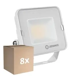 Voordeelpak 8x Ledvance LED Floodlight Compact Wit 20W 2000lm 100D - 840 Koel Wit | IP65 - Symmetrisch Direct Beschikbaar