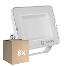 Voordeelpak 8x Ledvance LED Floodlight Compact Wit 50W 4500lm 100D - 830 Warm Wit | IP65 - Symmetrisch Lage Prijs
