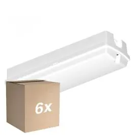 Voordeelpak 6x Ledvance LED Bulkhead Compact Wit 9W 840lm - 830 Warm Wit | 356x115mm - IP65 - Bewegings- En Lichtsensor Premium