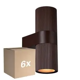 Laatste Kans Voordeelpak 6x Nordlux Kyklop Wandlamp Aluminium Roestig Up & Down | Geschikt voor 2x GU10