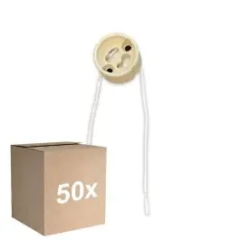 Speciale Aanbieding Voordeelpak 50x Universeel GU10 Fitting - Universele GU10 Fitting - Wit 0.1m - 2 pole 0.5mm2 (Voor Noxion)
